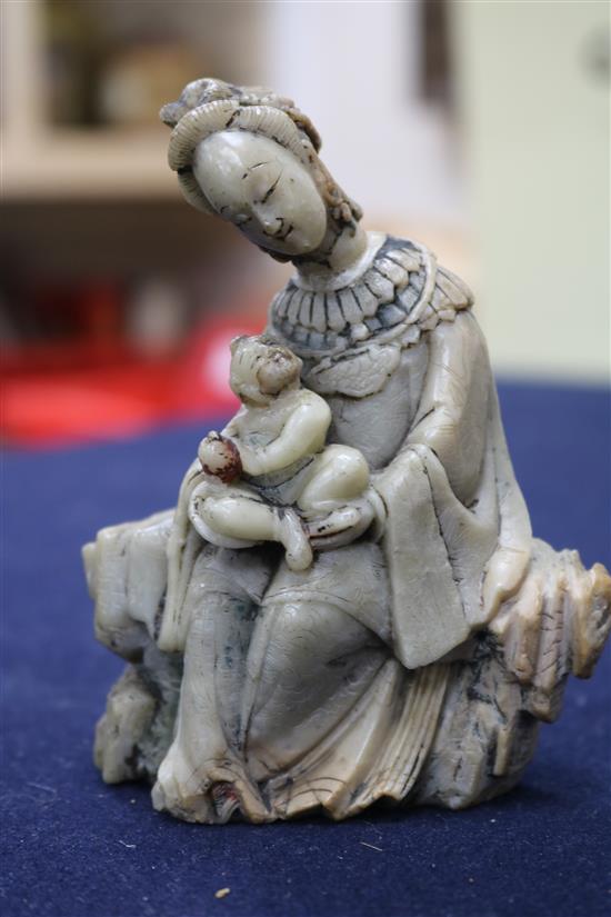 A Chinese soapstone figure of Xi Wangmu